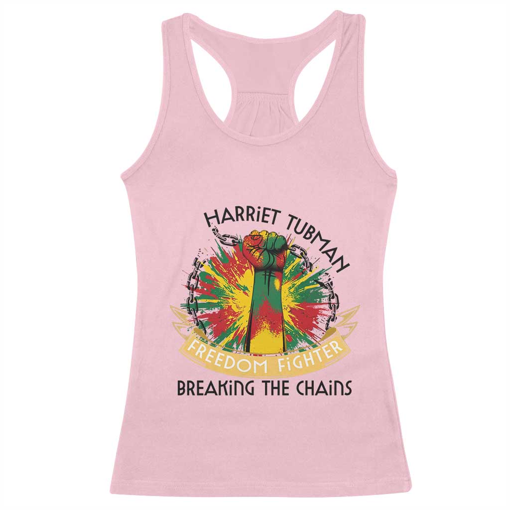 Harriet Tubman Racerback Tank Top Underground Railroad Hero Breaking Chains