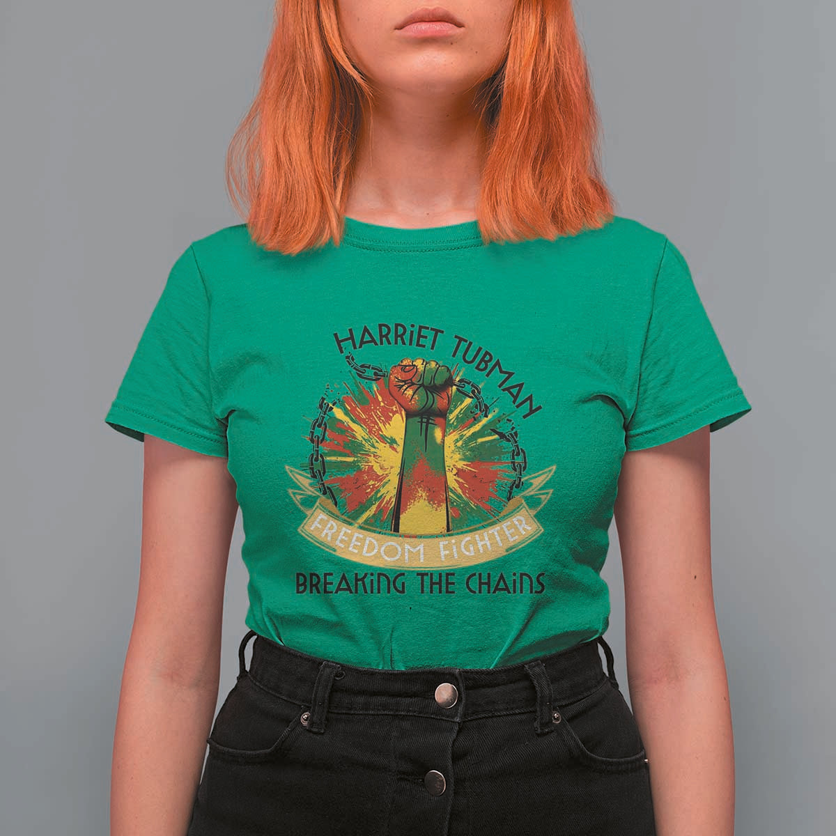 Harriet Tubman T Shirt For Women Underground Railroad Hero Breaking Chains