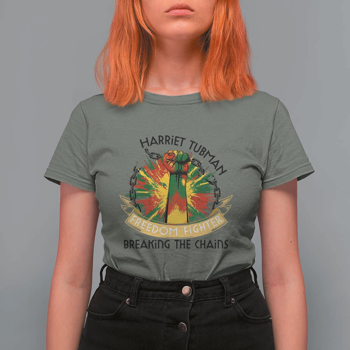Harriet Tubman T Shirt For Women Underground Railroad Hero Breaking Chains
