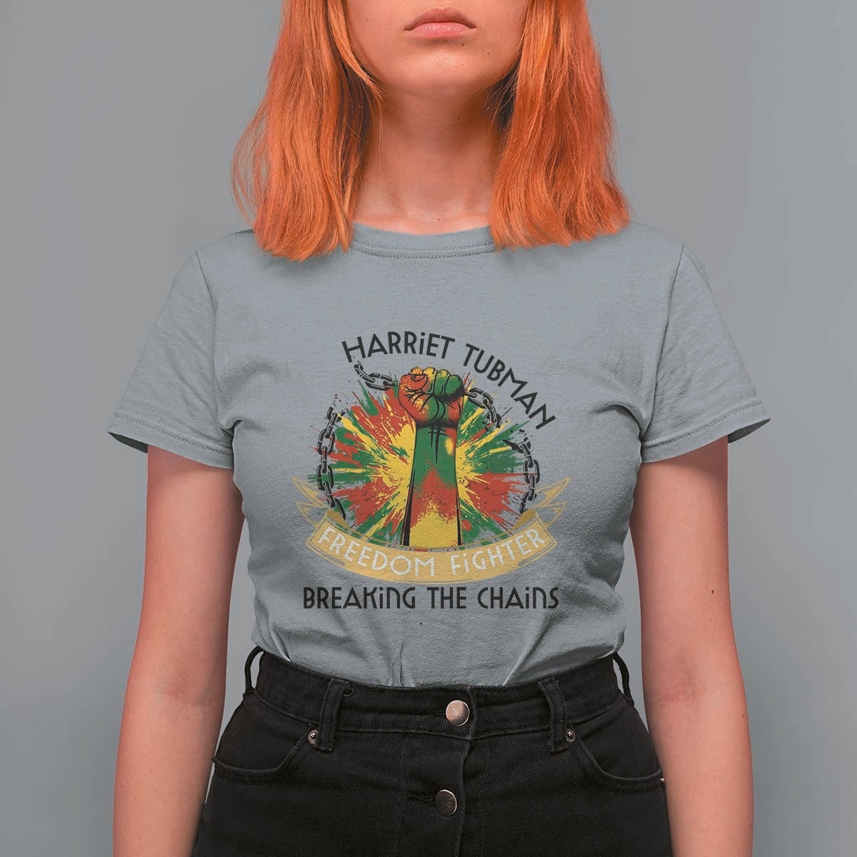 Harriet Tubman T Shirt For Women Underground Railroad Hero Breaking Chains