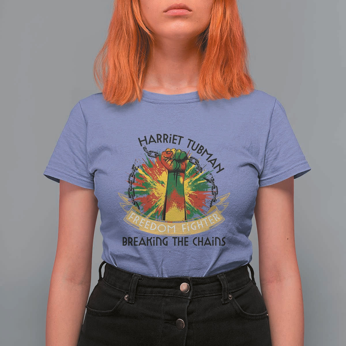 Harriet Tubman T Shirt For Women Underground Railroad Hero Breaking Chains