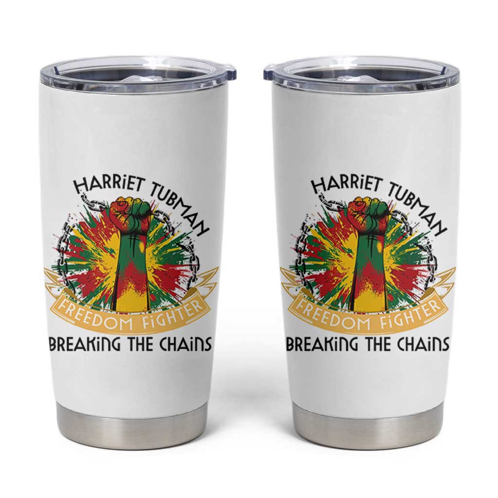 Harriet Tubman Tumbler Cup Underground Railroad Hero Breaking Chains