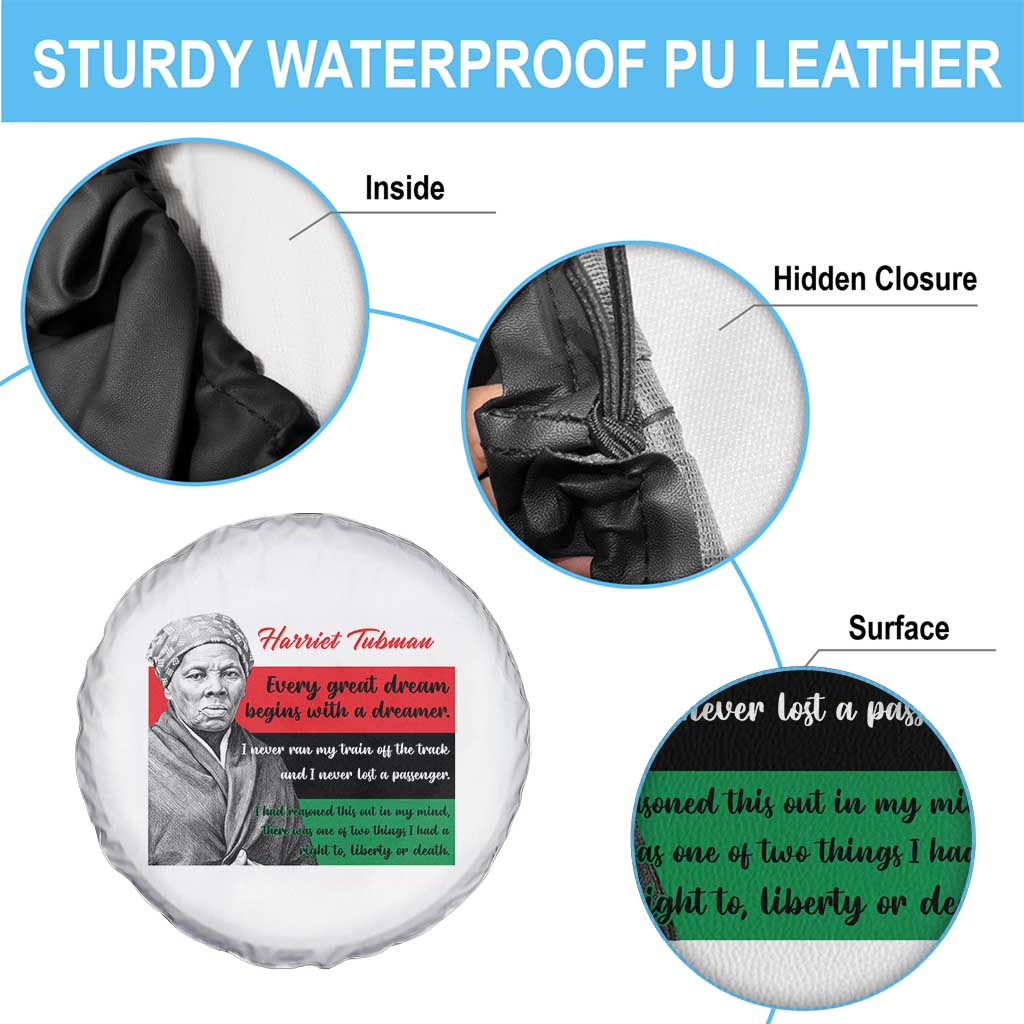 Harriet Tubman Quote Spare Tire Cover Pan African Flag Black History