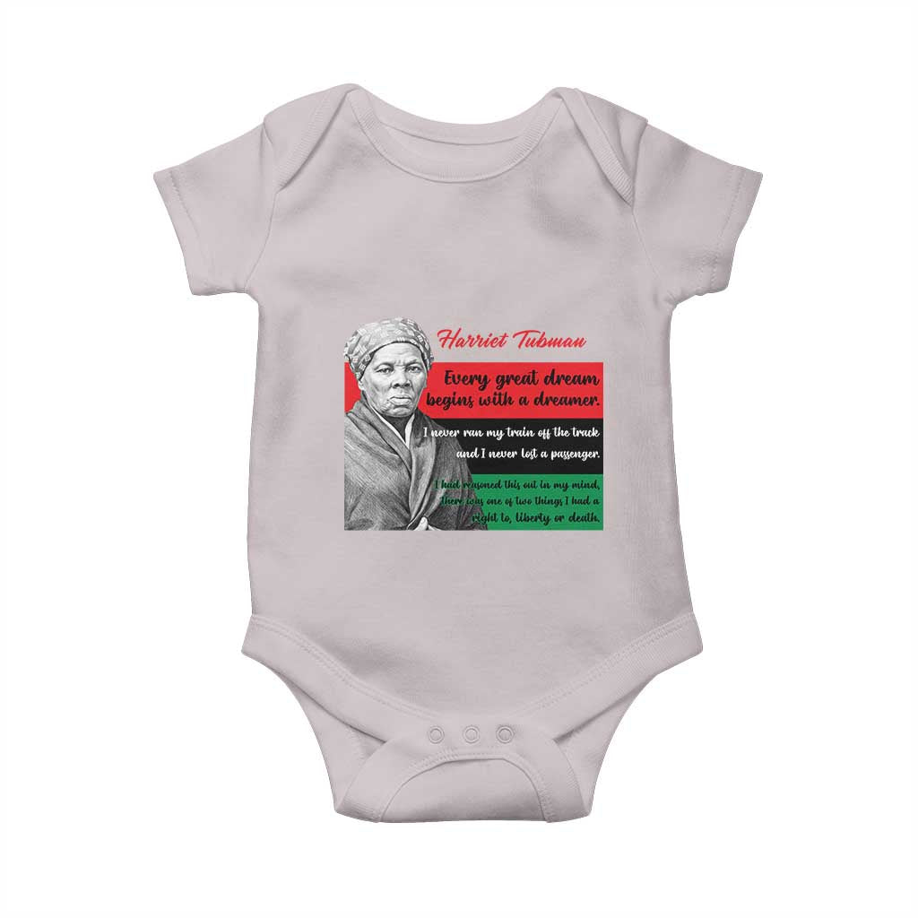 Harriet Tubman Quote Baby Onesie Pan African Flag Black History