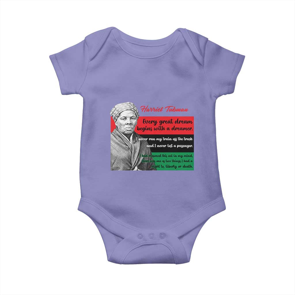Harriet Tubman Quote Baby Onesie Pan African Flag Black History