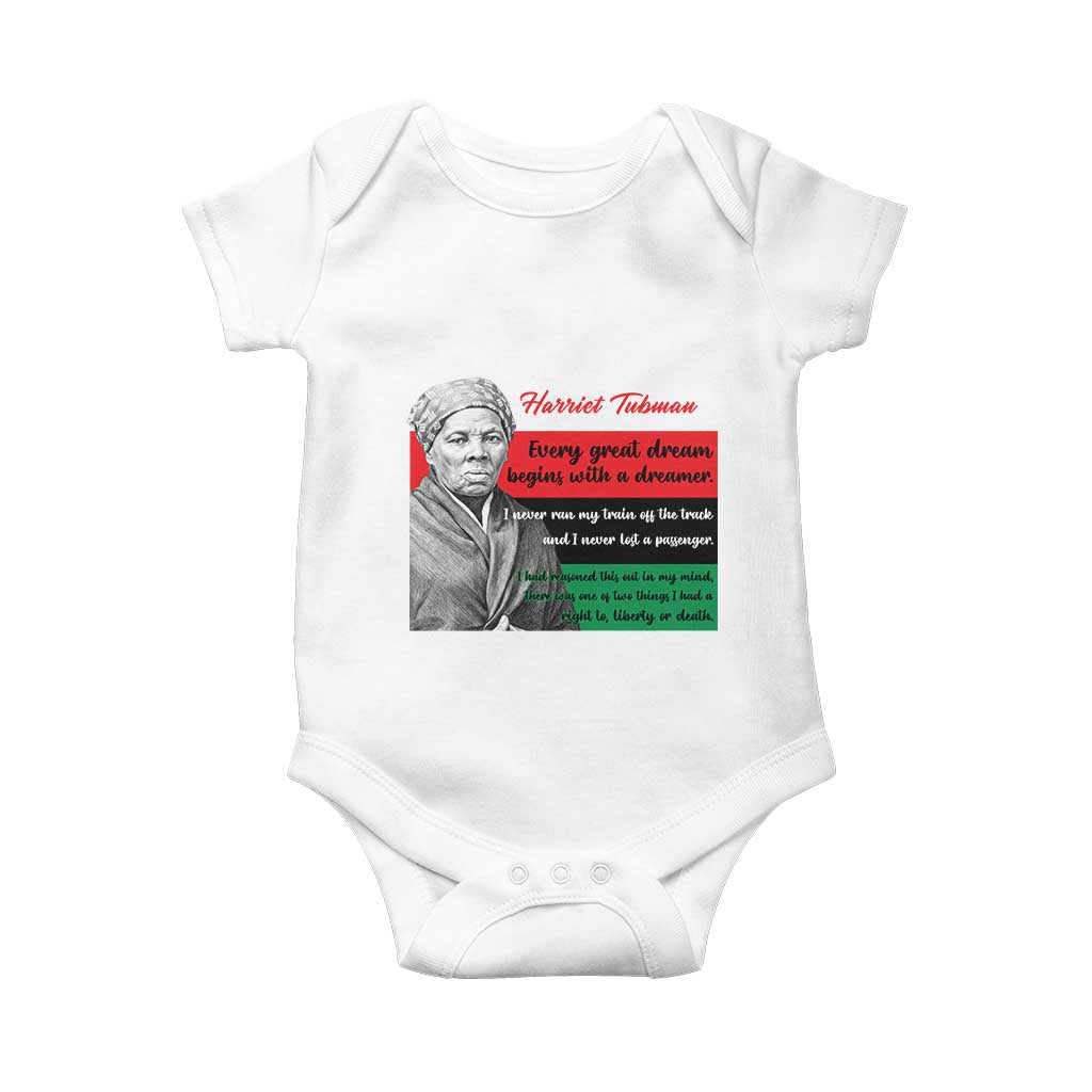 Harriet Tubman Quote Baby Onesie Pan African Flag Black History