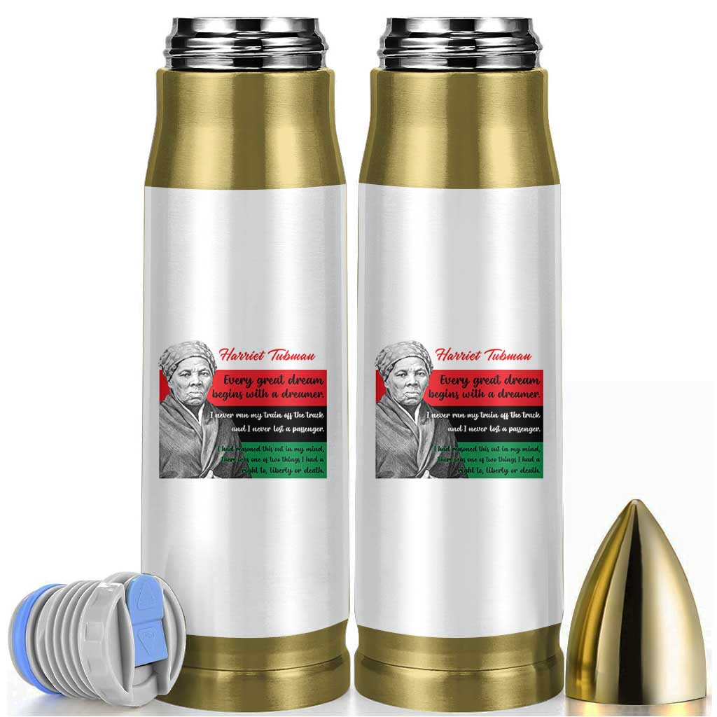 Harriet Tubman Quote Bullet Tumbler Pan African Flag Black History