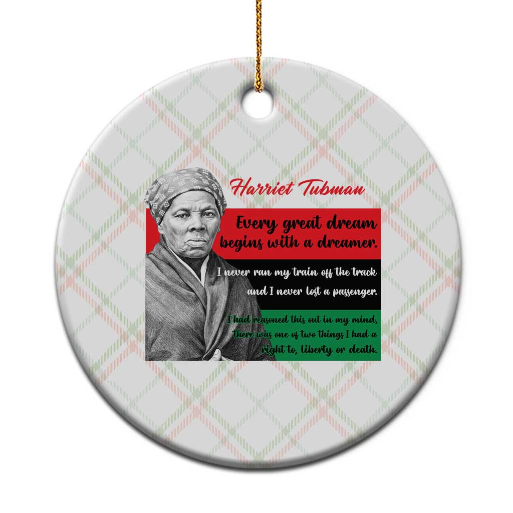 Harriet Tubman Quote Ceramic Ornament Pan African Flag Black History