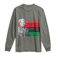 Harriet Tubman Quote Long Sleeve Shirt Pan African Flag Black History