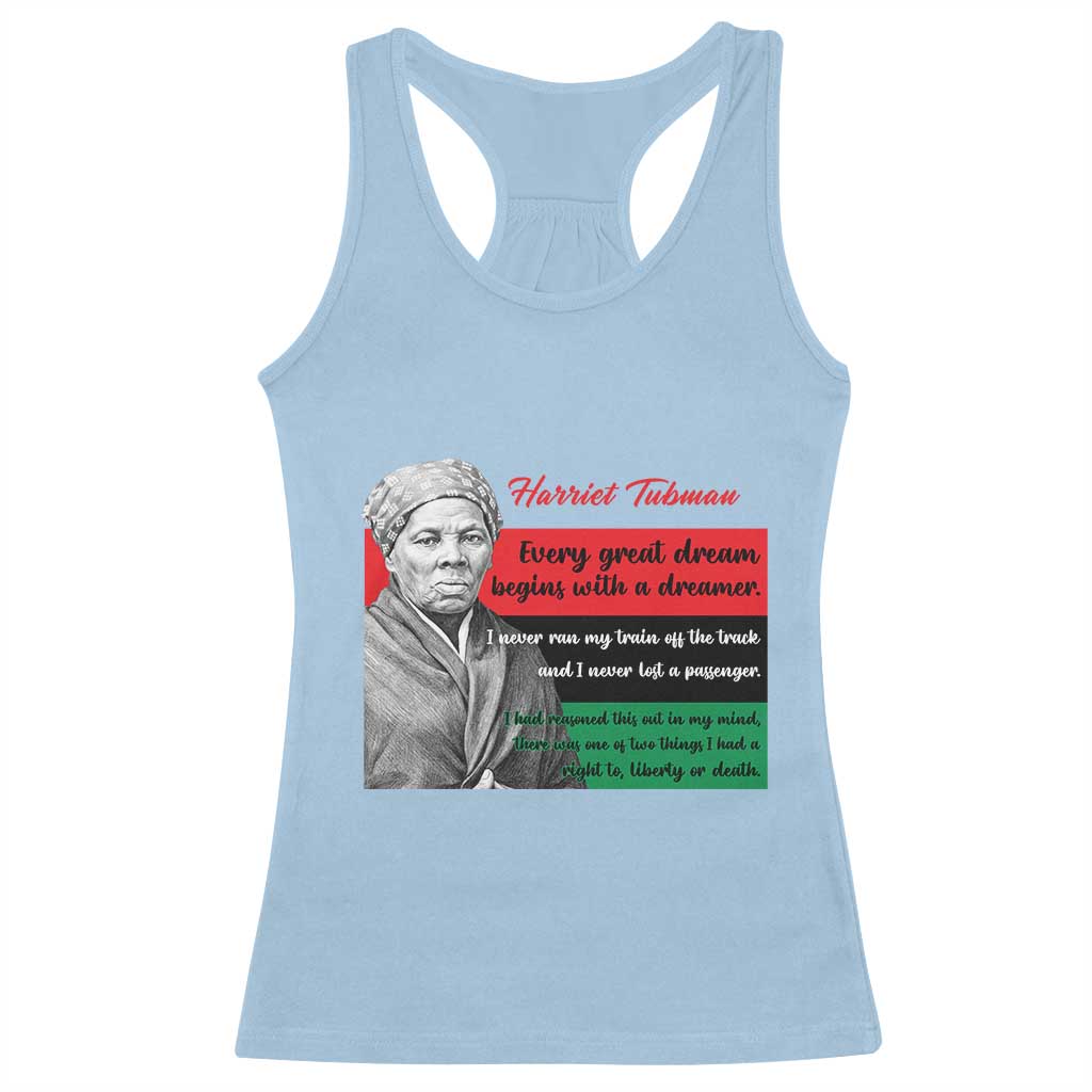 Harriet Tubman Quote Racerback Tank Top Pan African Flag Black History