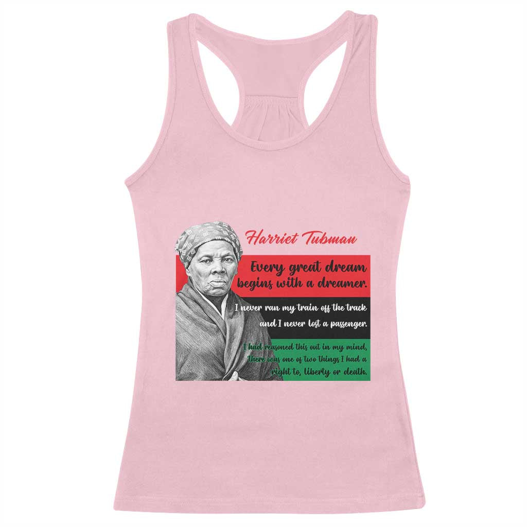 Harriet Tubman Quote Racerback Tank Top Pan African Flag Black History
