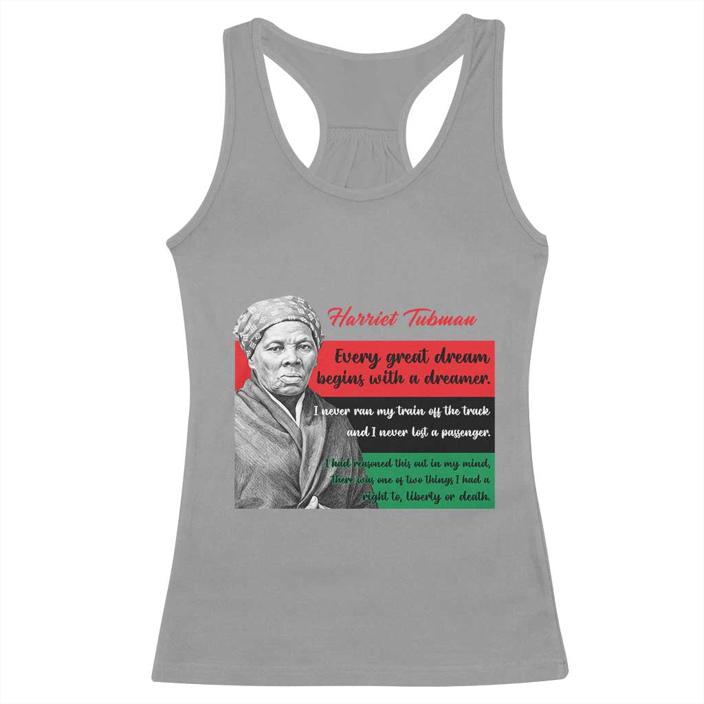 Harriet Tubman Quote Racerback Tank Top Pan African Flag Black History