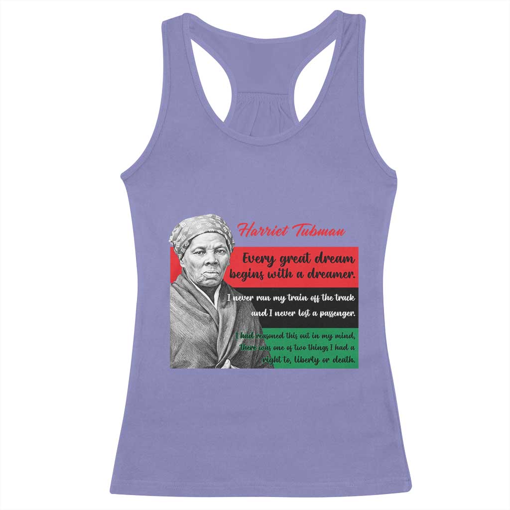 Harriet Tubman Quote Racerback Tank Top Pan African Flag Black History