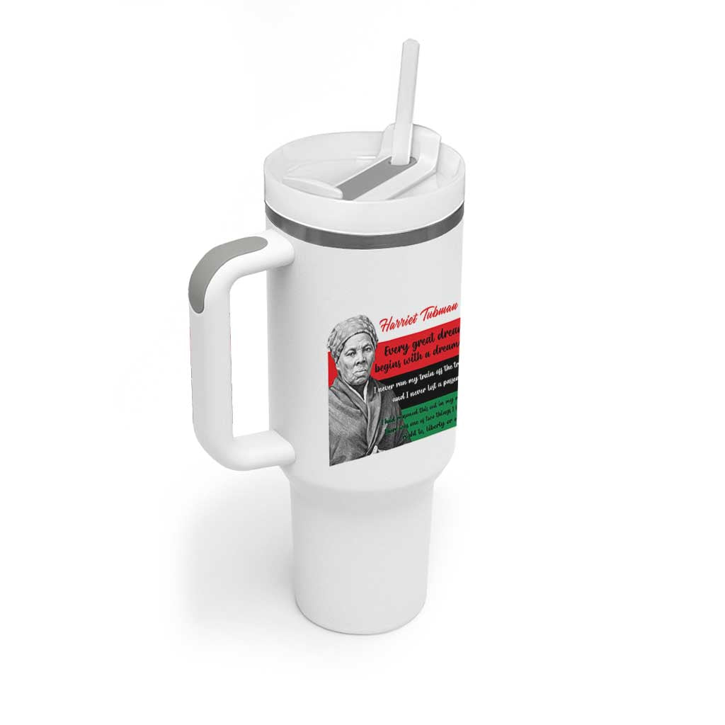 Harriet Tubman Quote Tumbler With Handle Pan African Flag Black History