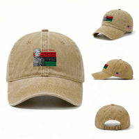 Harriet Tubman Quote Washed Cotton Baseball Cap Pan African Flag Black History