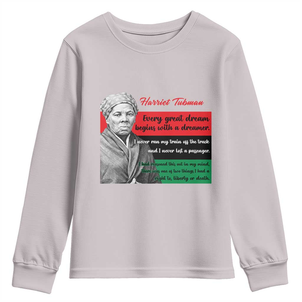 Harriet Tubman Quote Youth Sweatshirt Pan African Flag Black History