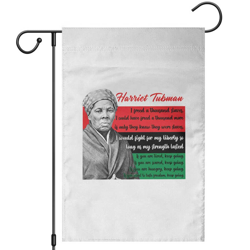 Harriet Tubman Legacy Garden Flag Pan African Flag Freedom Fighter Quote
