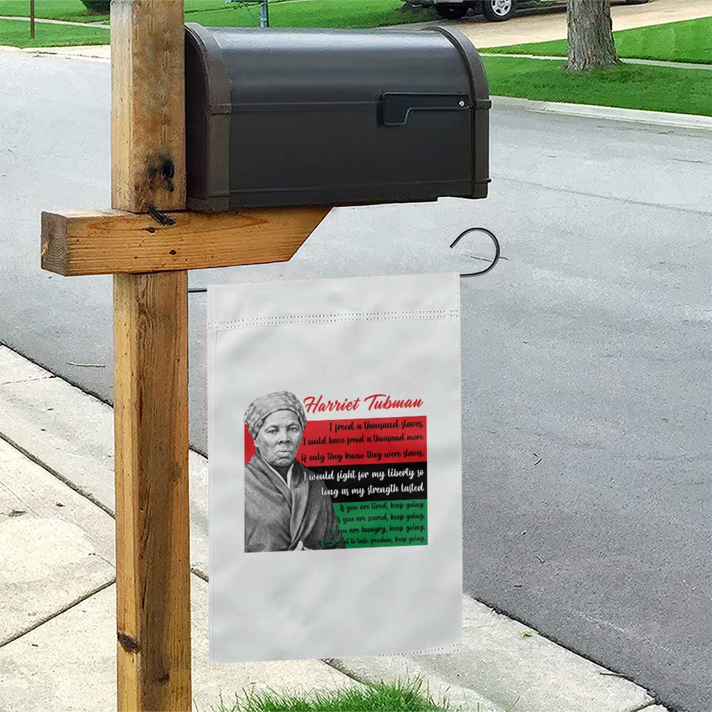 Harriet Tubman Legacy Garden Flag Pan African Flag Freedom Fighter Quote