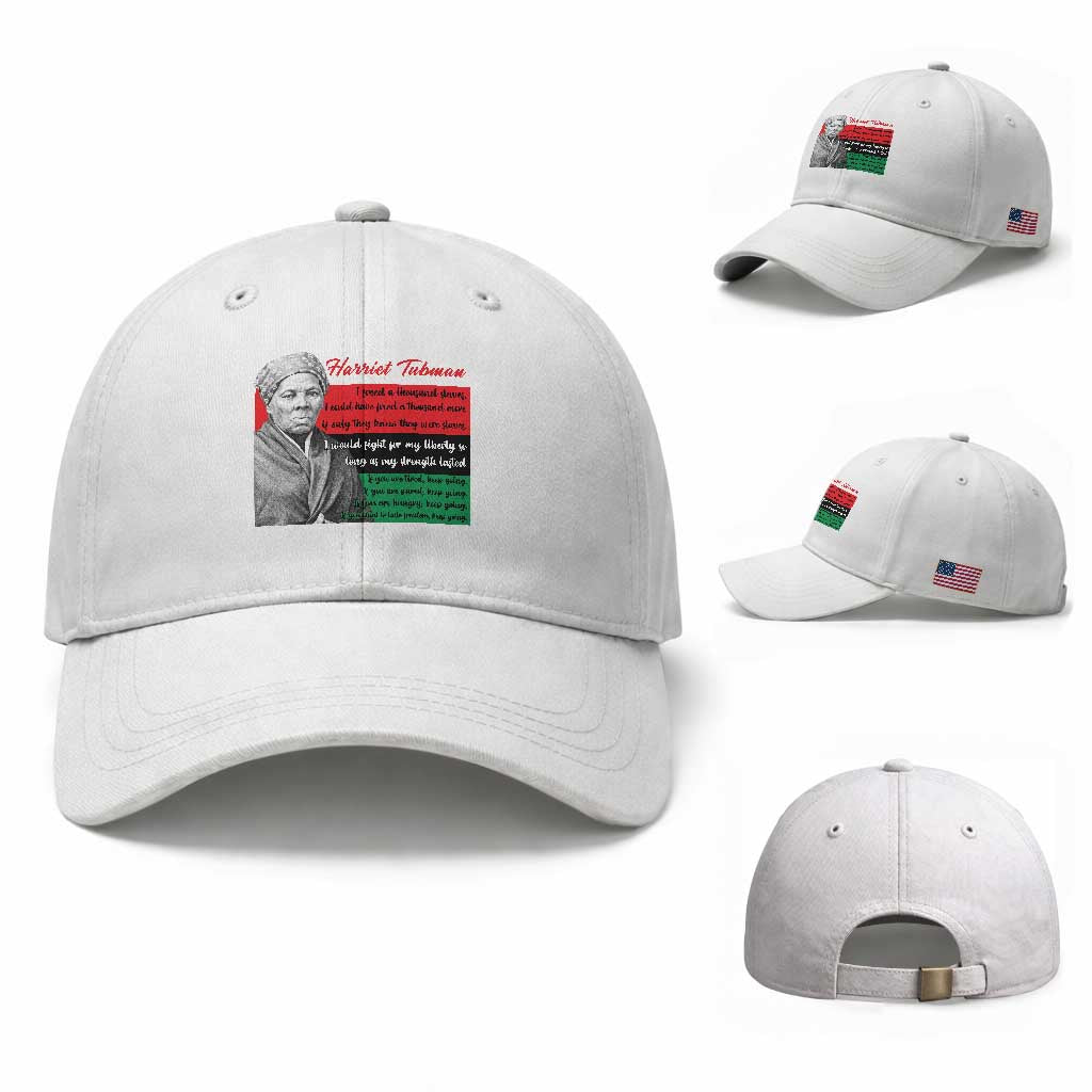 Harriet Tubman Legacy Baseball Cap Pan African Flag Freedom Fighter Quote