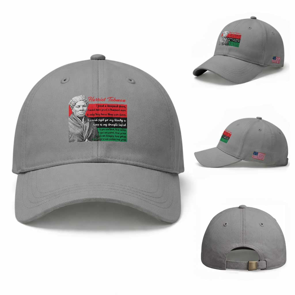 Harriet Tubman Legacy Baseball Cap Pan African Flag Freedom Fighter Quote
