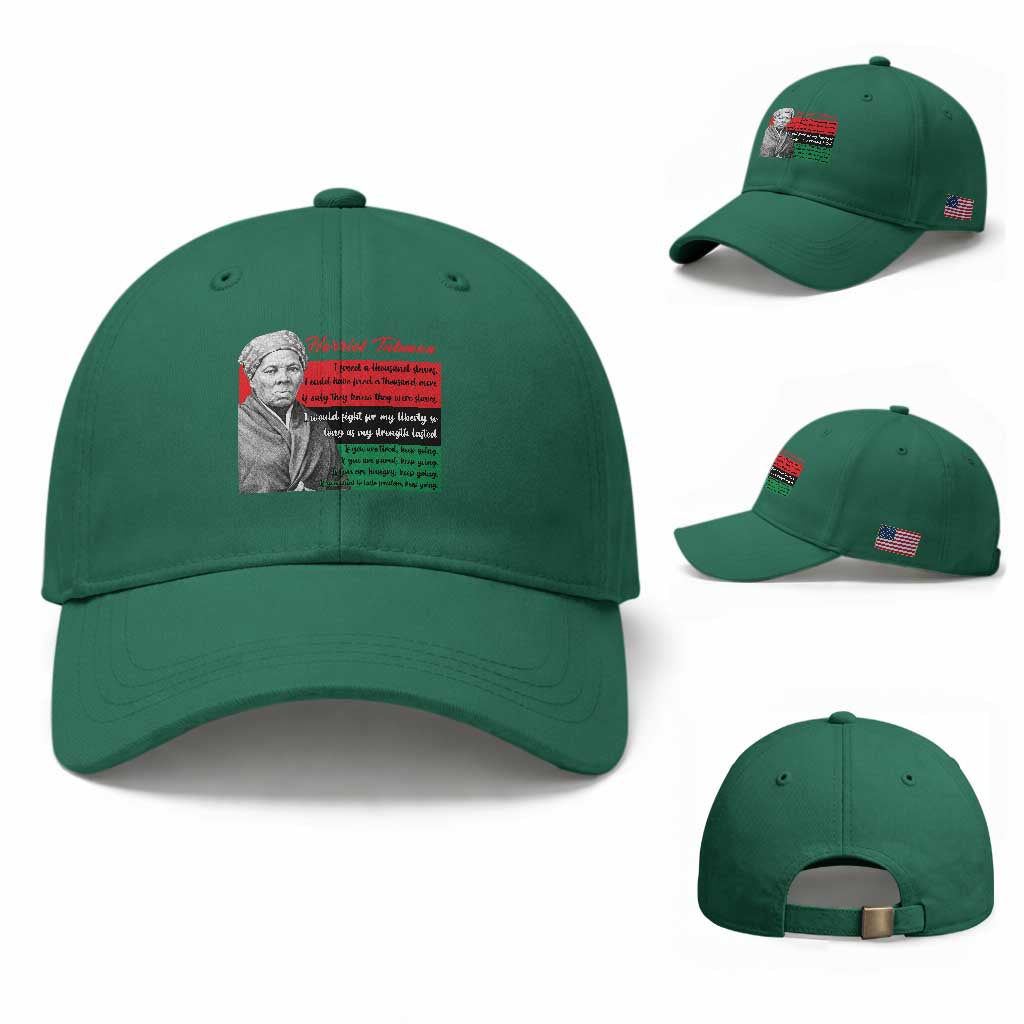 Harriet Tubman Legacy Baseball Cap Pan African Flag Freedom Fighter Quote