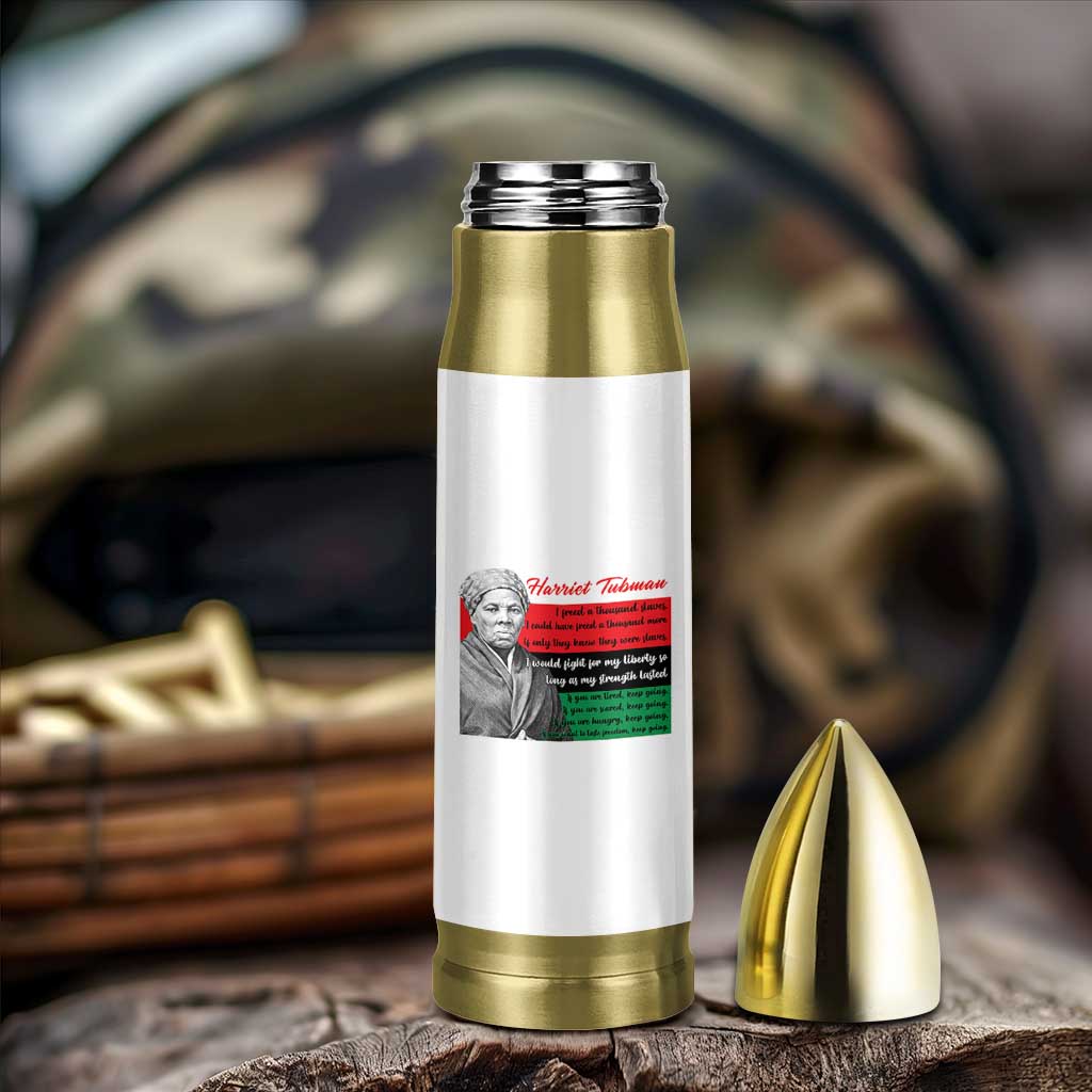 Harriet Tubman Legacy Bullet Tumbler Pan African Flag Freedom Fighter Quote