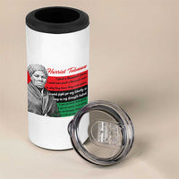 Harriet Tubman Legacy 4 in 1 Can Cooler Tumbler Pan African Flag Freedom Fighter Quote