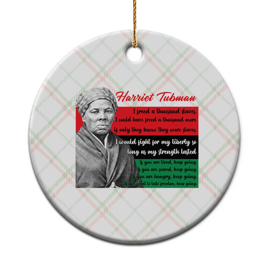 Harriet Tubman Legacy Ceramic Ornament Pan African Flag Freedom Fighter Quote