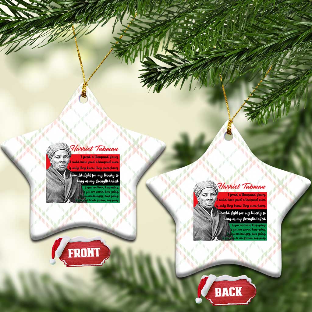 Harriet Tubman Legacy Ceramic Ornament Pan African Flag Freedom Fighter Quote
