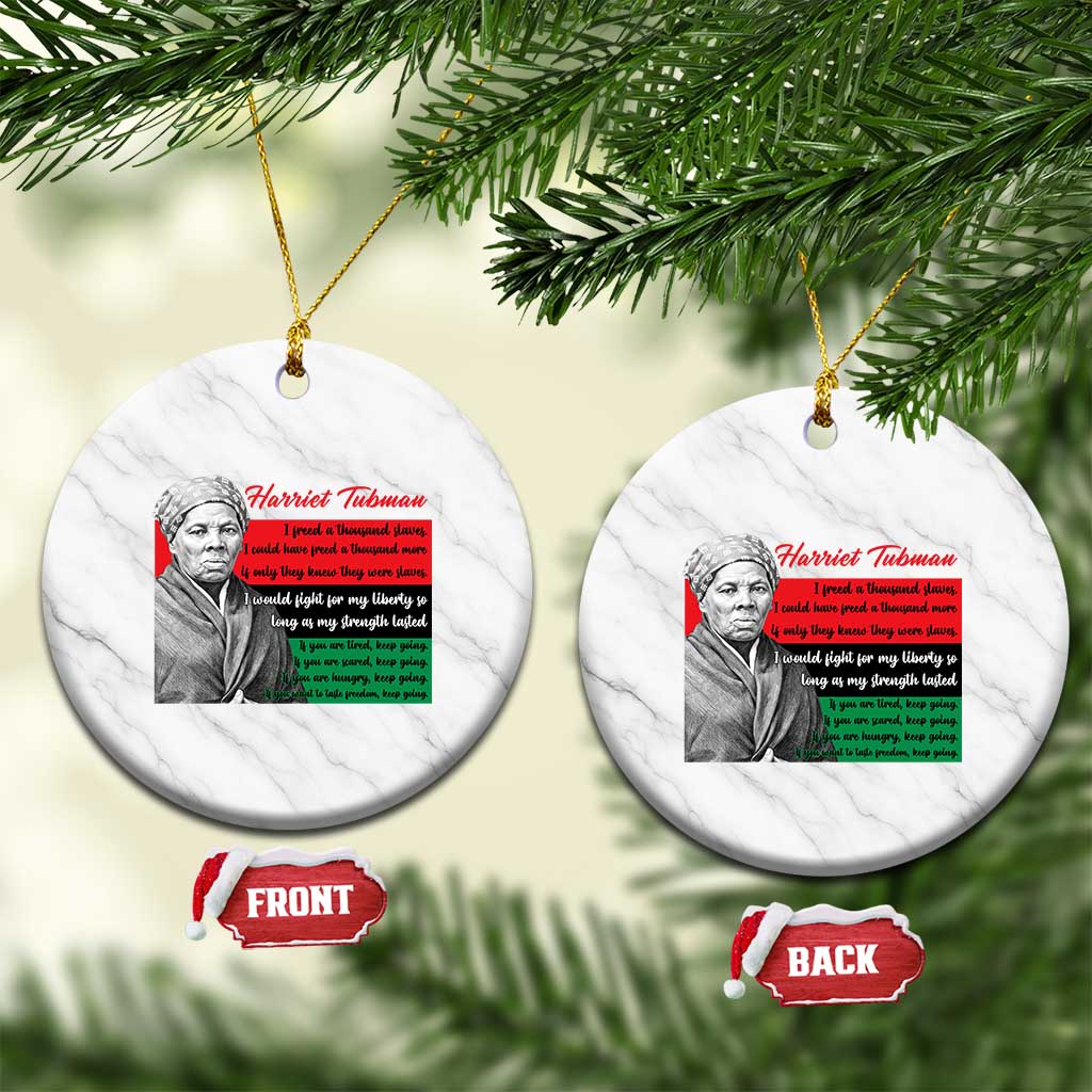 Harriet Tubman Legacy Ceramic Ornament Pan African Flag Freedom Fighter Quote