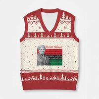 Harriet Tubman Legacy V-Neck Knit Sweater Vest Pan African Flag Freedom Fighter Quote