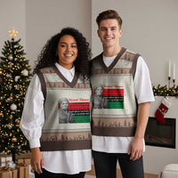 Harriet Tubman Legacy V-Neck Knit Sweater Vest Pan African Flag Freedom Fighter Quote