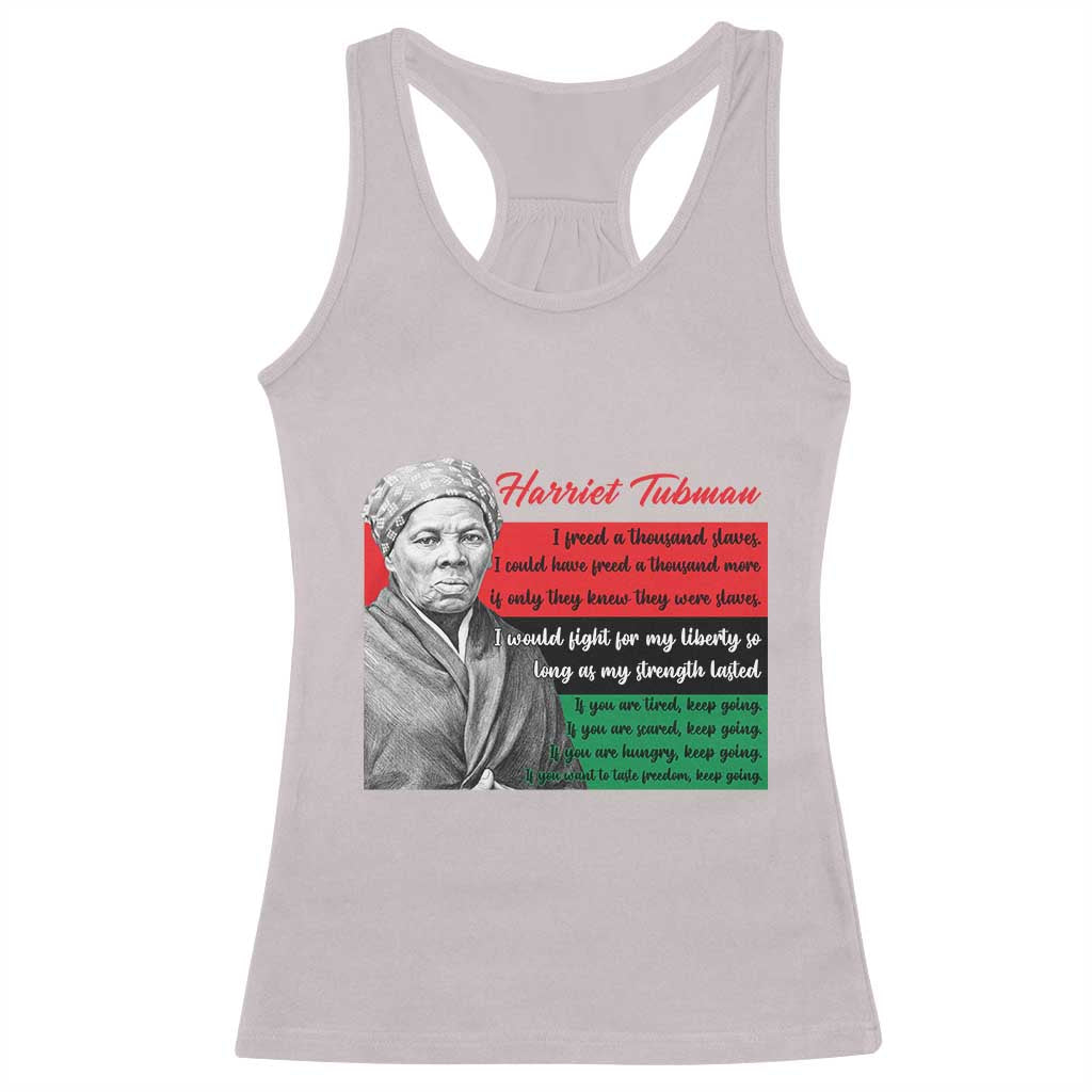 Harriet Tubman Legacy Racerback Tank Top Pan African Flag Freedom Fighter Quote