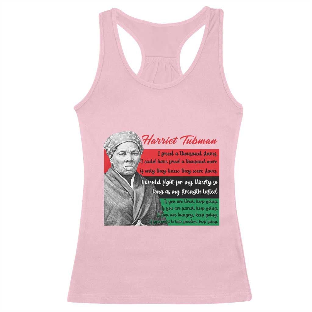 Harriet Tubman Legacy Racerback Tank Top Pan African Flag Freedom Fighter Quote