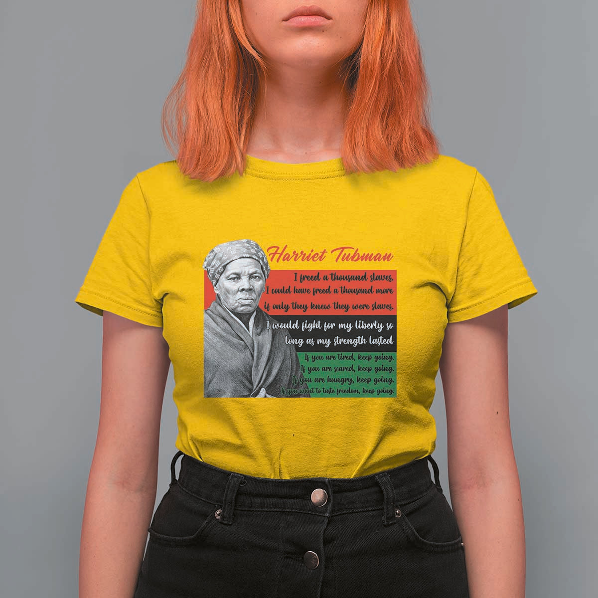 Harriet Tubman Legacy T Shirt For Women Pan African Flag Freedom Fighter Quote