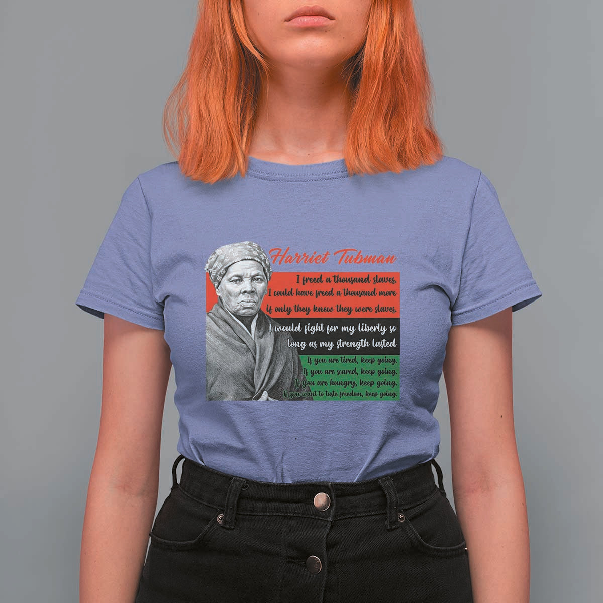 Harriet Tubman Legacy T Shirt For Women Pan African Flag Freedom Fighter Quote