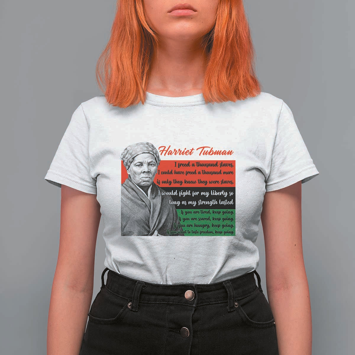 Harriet Tubman Legacy T Shirt For Women Pan African Flag Freedom Fighter Quote