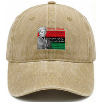 Harriet Tubman Legacy Washed Cotton Baseball Cap Pan African Flag Freedom Fighter Quote