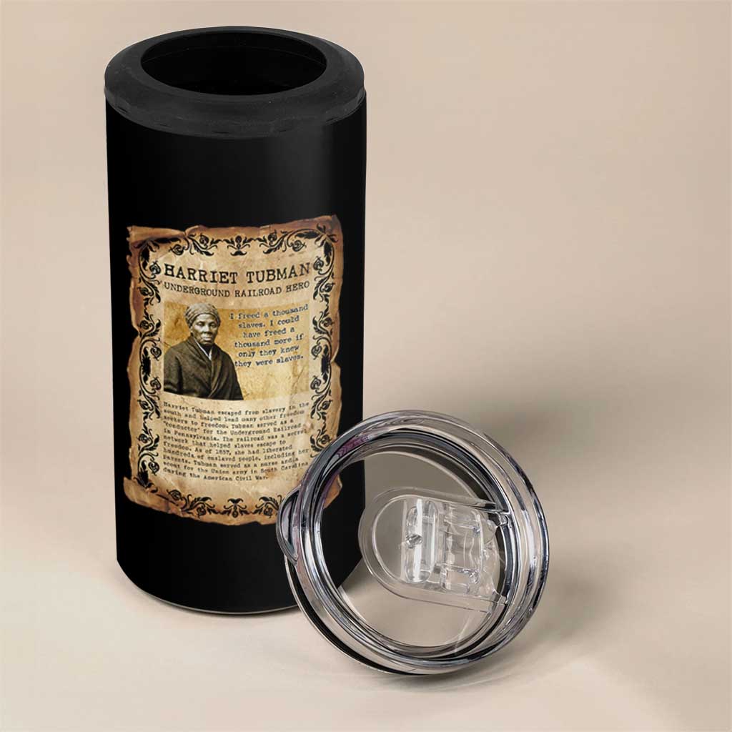 Harriet Tubman 4 in 1 Can Cooler Tumbler Womens History Month Gift