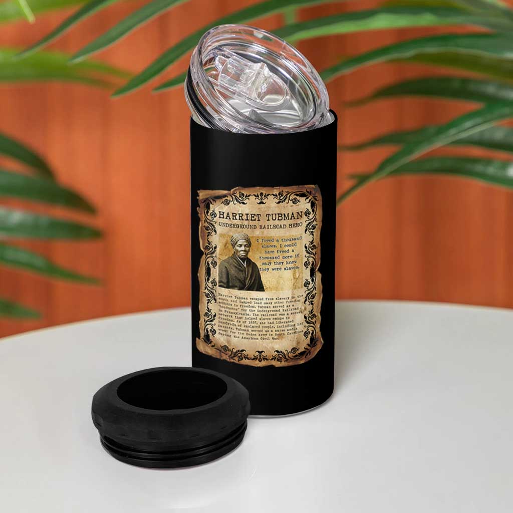 Harriet Tubman 4 in 1 Can Cooler Tumbler Womens History Month Gift