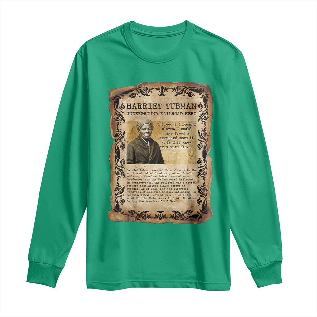 Harriet Tubman Long Sleeve Shirt Womens History Month Gift