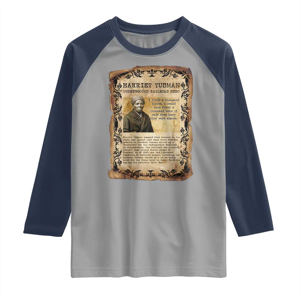 Harriet Tubman Raglan Shirt Womens History Month Gift
