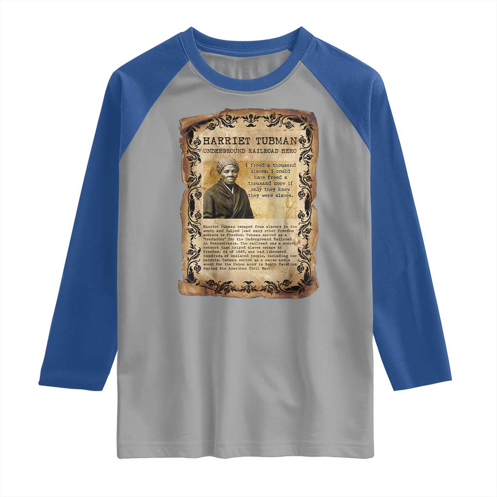 Harriet Tubman Raglan Shirt Womens History Month Gift