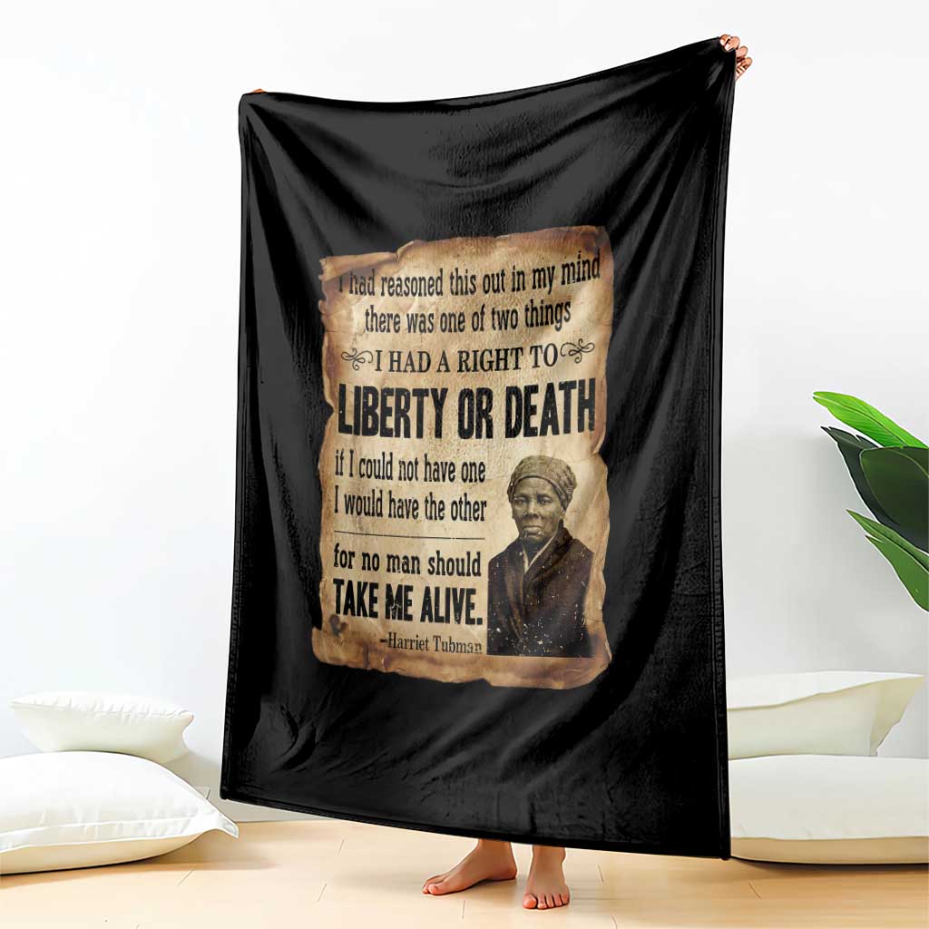 Harriet Tubman Throw Blanket Liberty Or Death Black History Legacy
