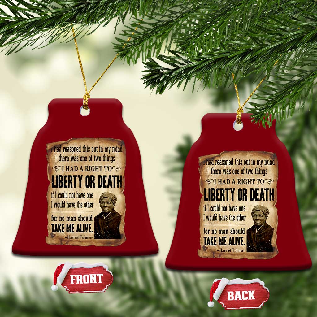 Harriet Tubman Ceramic Ornament Liberty Or Death Black History Legacy