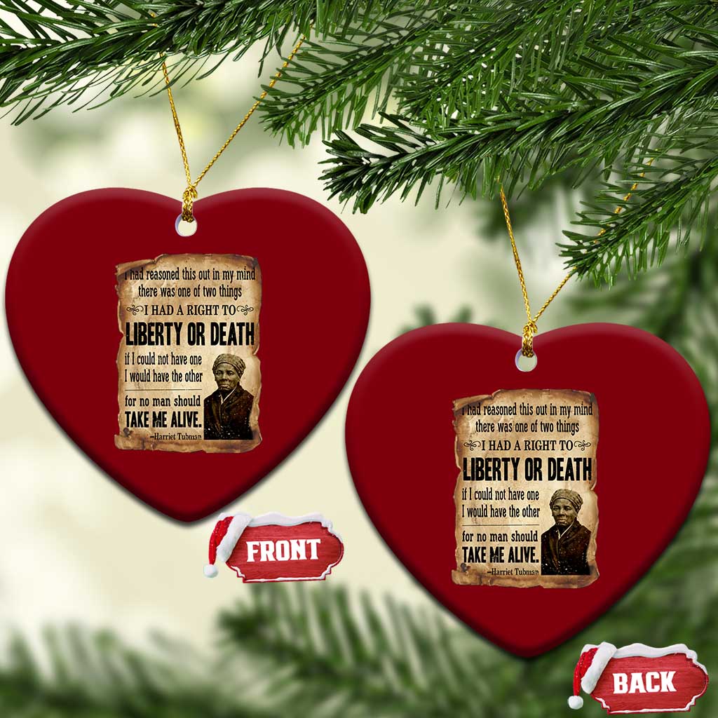 Harriet Tubman Ceramic Ornament Liberty Or Death Black History Legacy