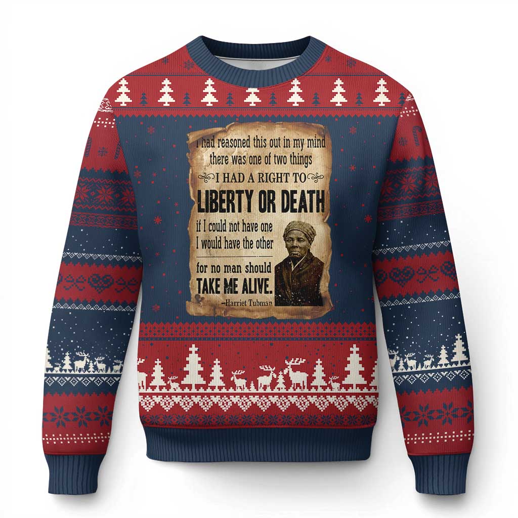 Harriet Tubman Ugly Christmas Sweater Liberty Or Death Black History Legacy