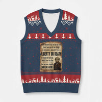 Harriet Tubman V-Neck Knit Sweater Vest Liberty Or Death Black History Legacy