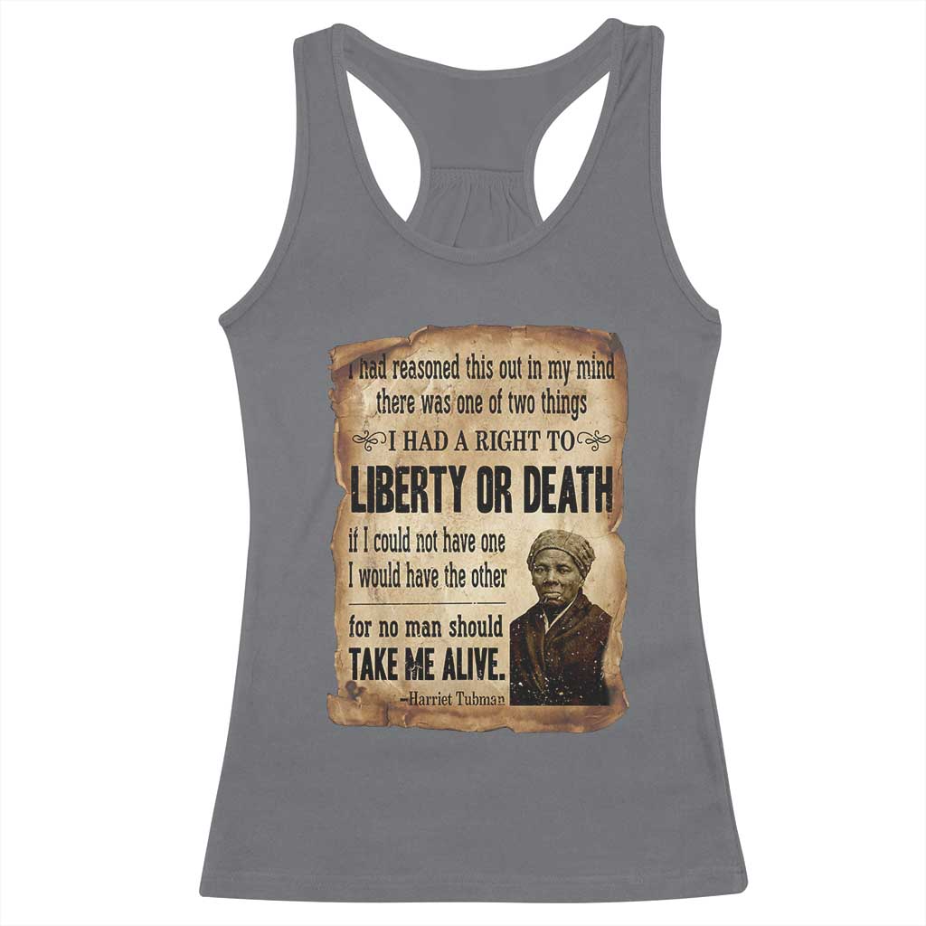 Harriet Tubman Racerback Tank Top Liberty Or Death Black History Legacy