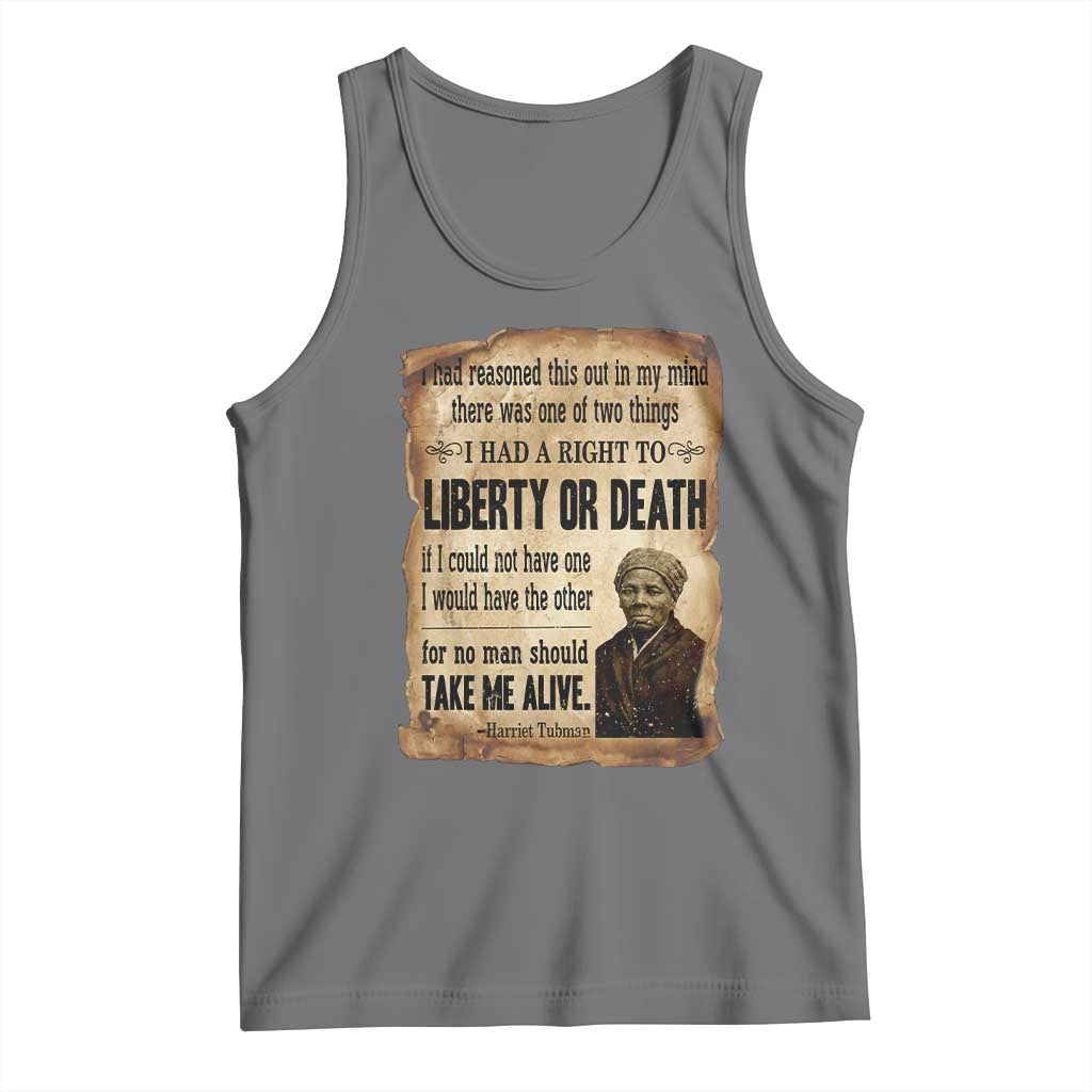 Harriet Tubman Tank Top Liberty Or Death Black History Legacy